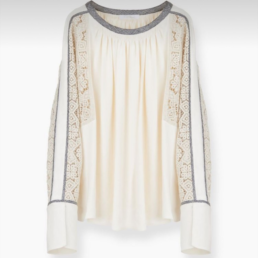 ❗️ OFFERS WELCOME ❗️ CHLOÉ Guipure Blouse Size 34